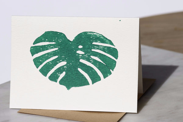 Monstera Heart Greeting Card - Hawaii Made