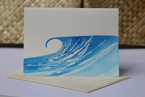 Watercolor Wave Greeting Card - Hawaii Made